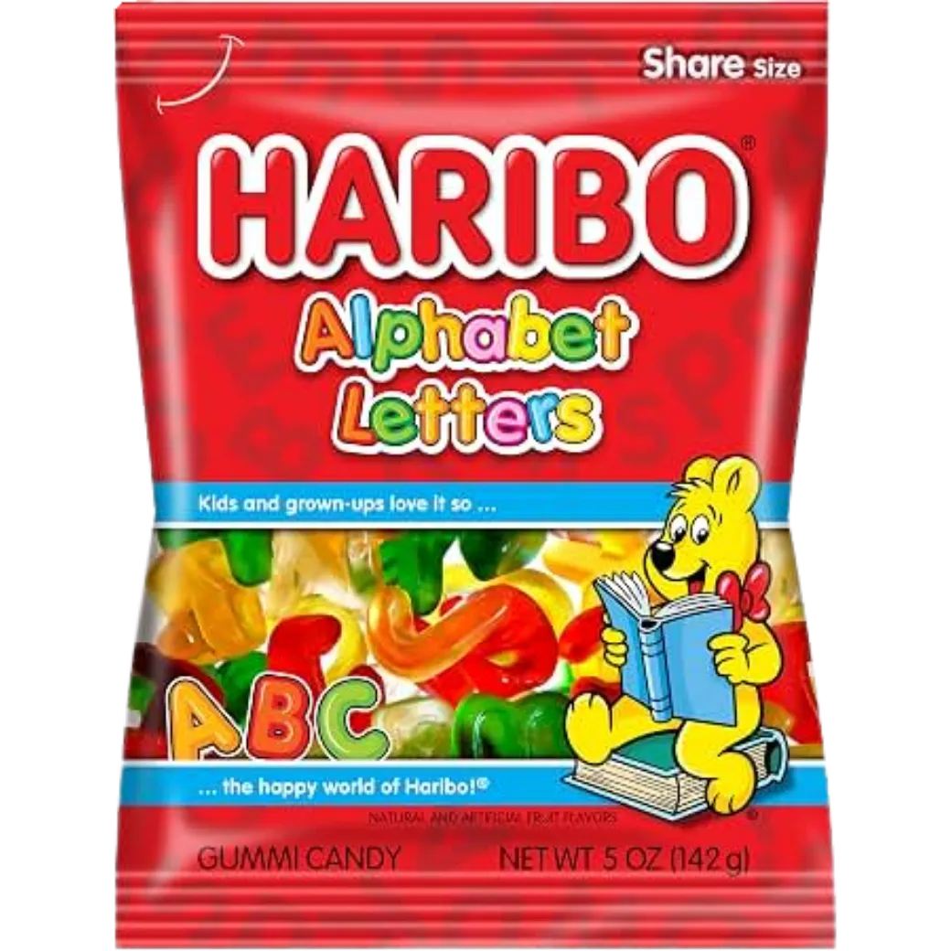 HARIBO Alphabet Gummy Candy 5 oz