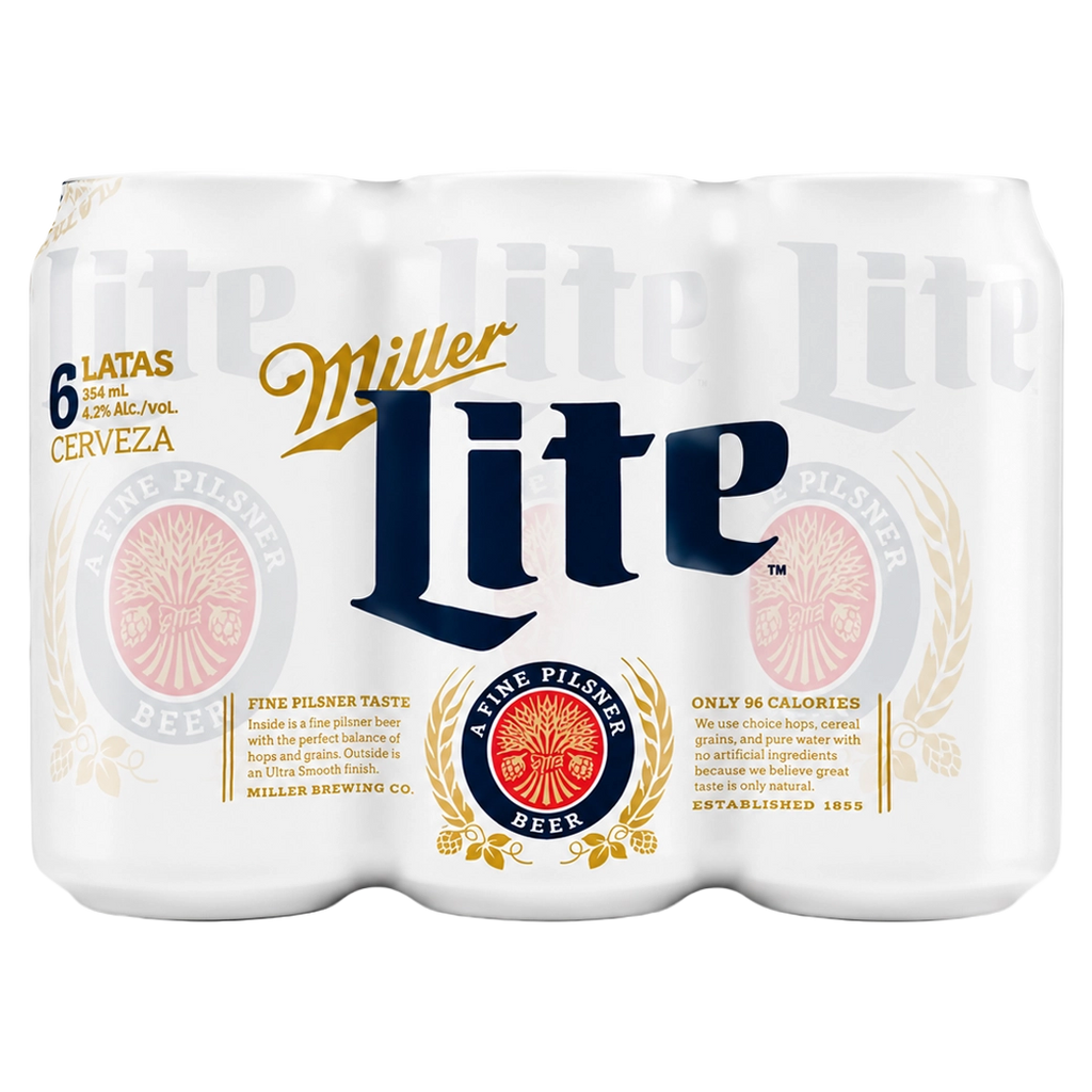 MILLER LITE Cerveza Lata 6pak