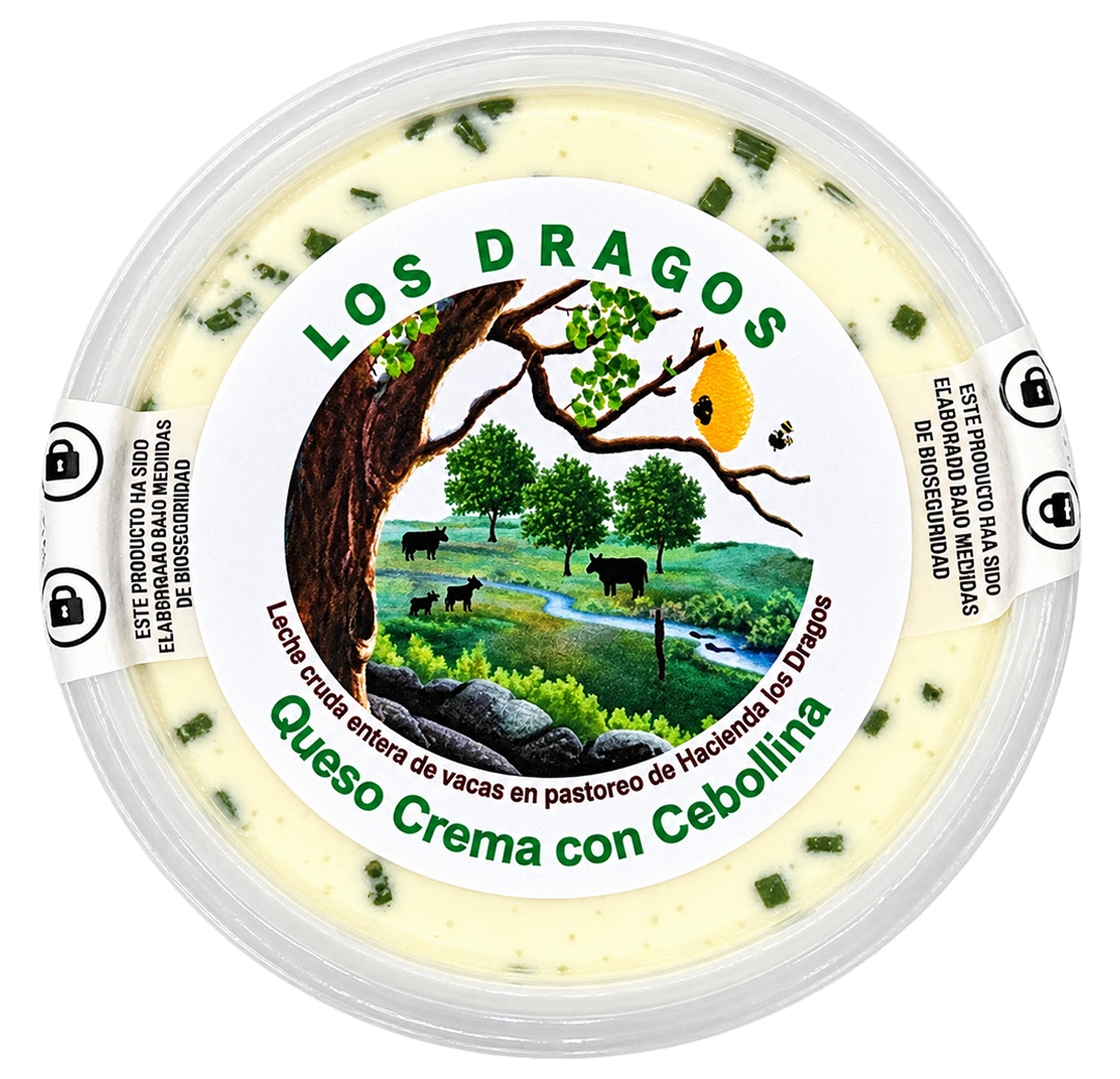 Los Dragos QuesoCremaCebollina10oz