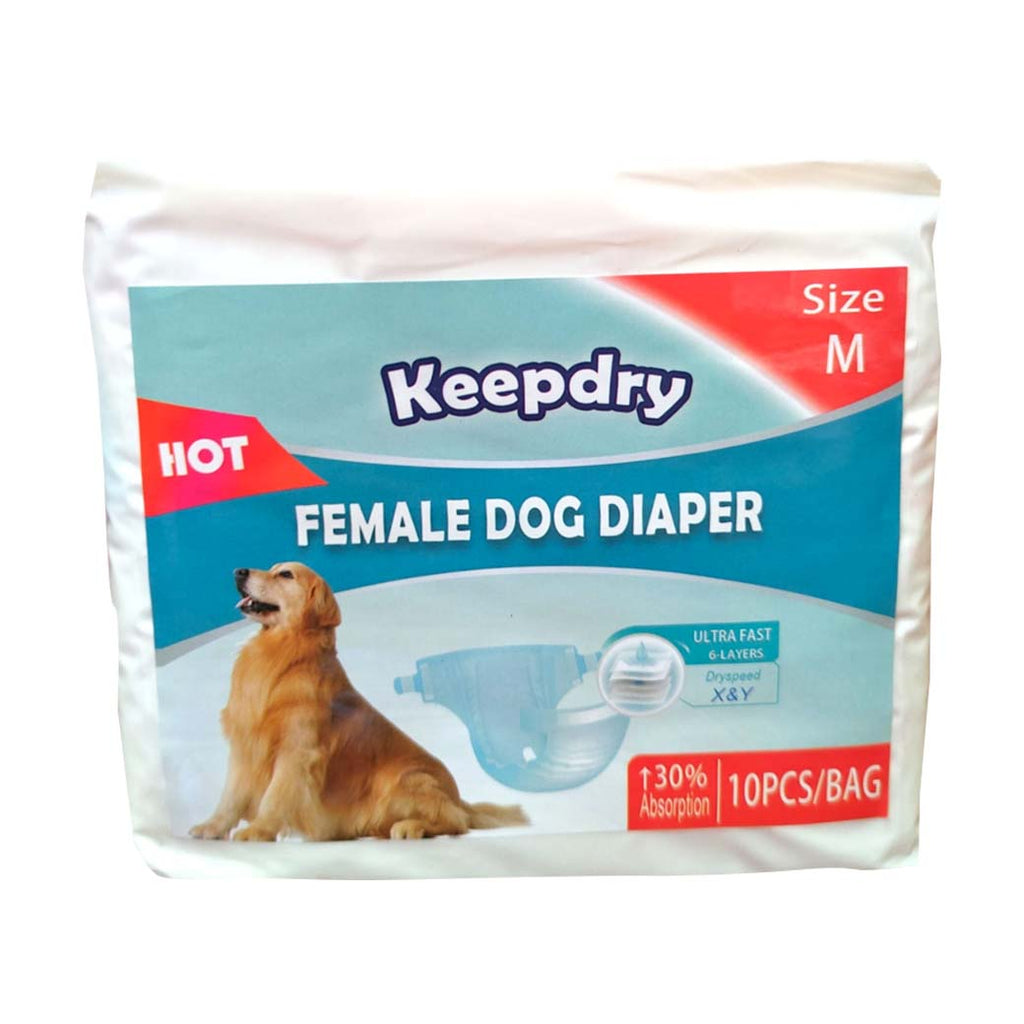 KEEPDRY FemaleDogDiaperTallaM 10pc