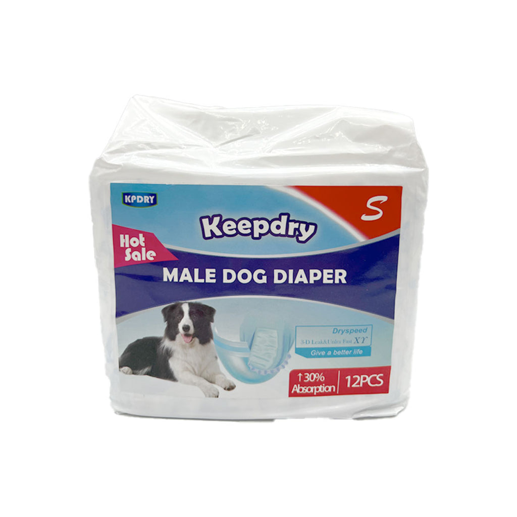 KEEPDRY MaleDogDiaperTallaS 12pc