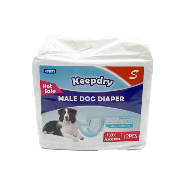 KEEPDRY MaleDogDiaperTallaS 12pc