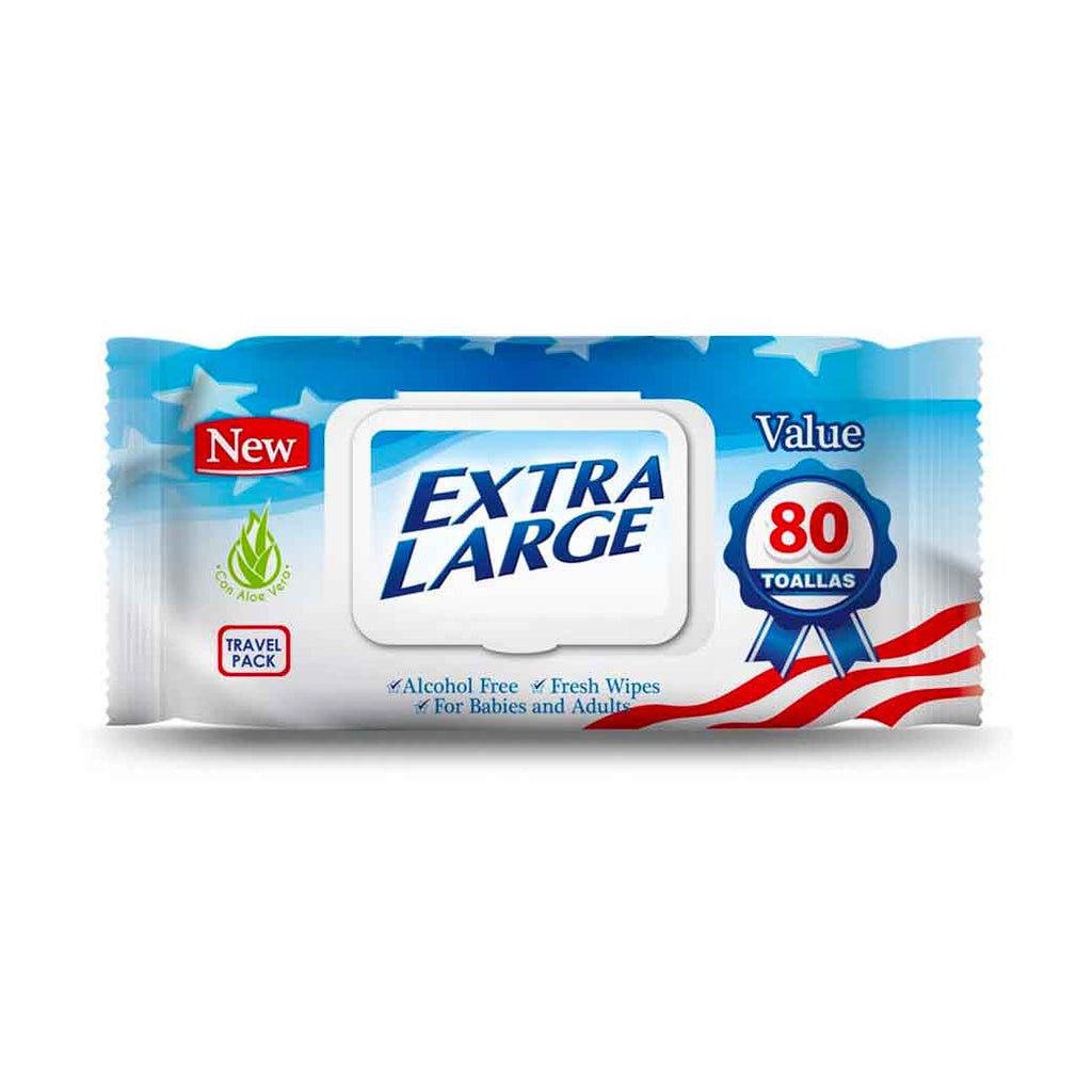 EXTRA LARGE Toalla Humeda 80UN