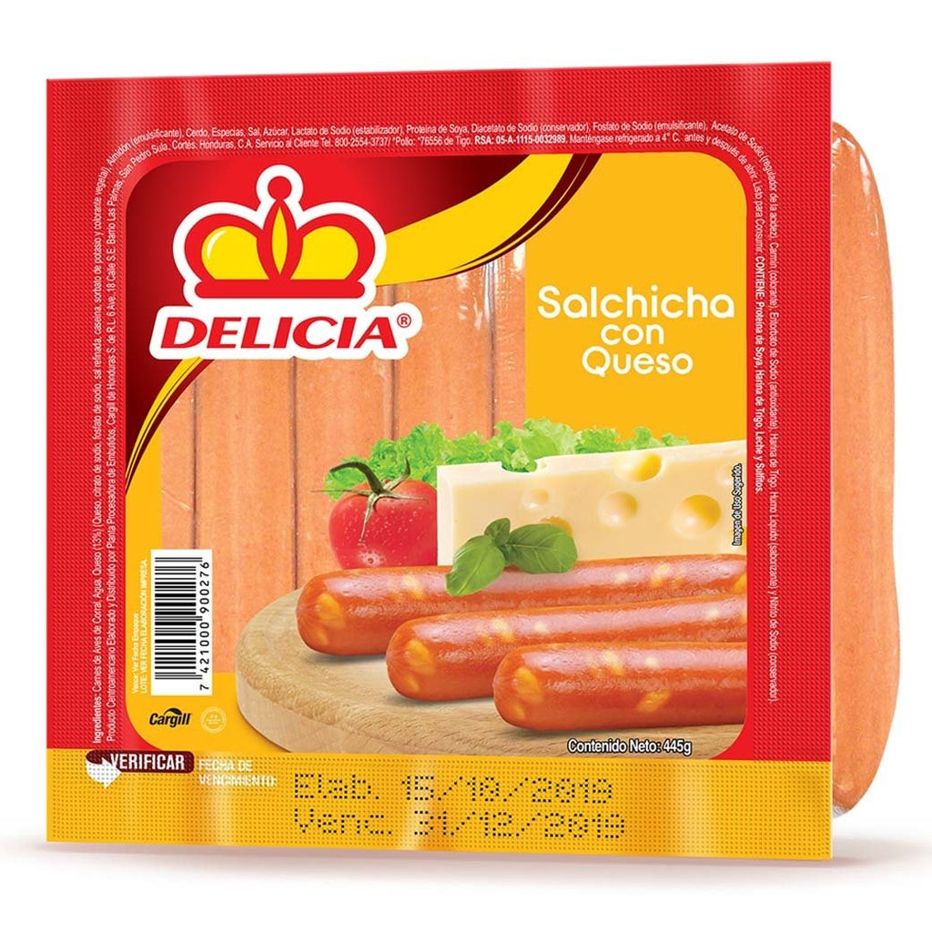 DELICIA Salchicha C/Queso 445g