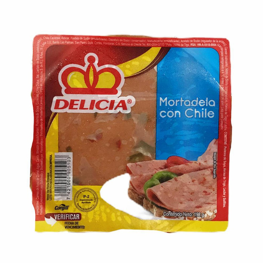 DELICIA Mortadela Con Chile 198g
