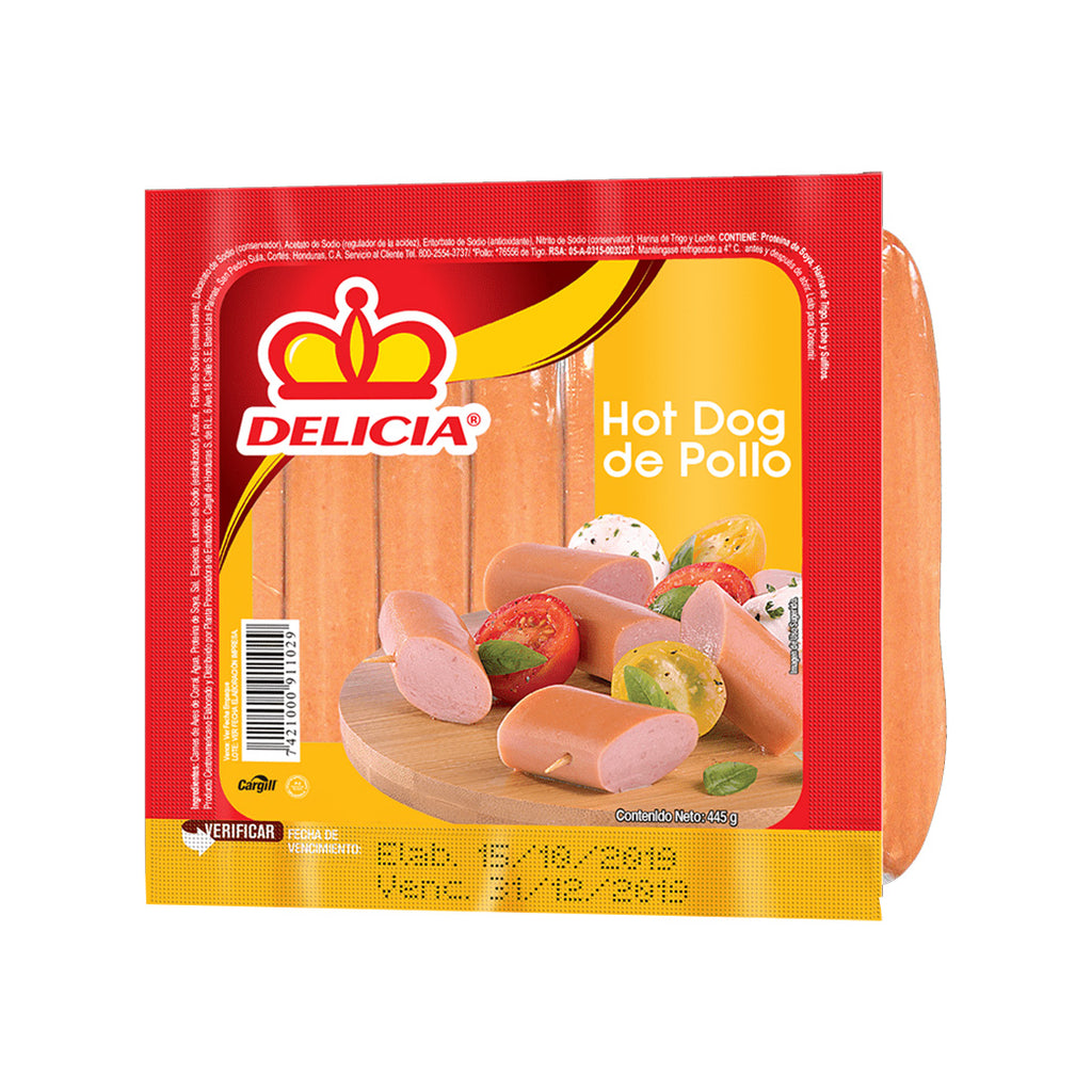 DELICIA Hot Dog De Pollo 445g
