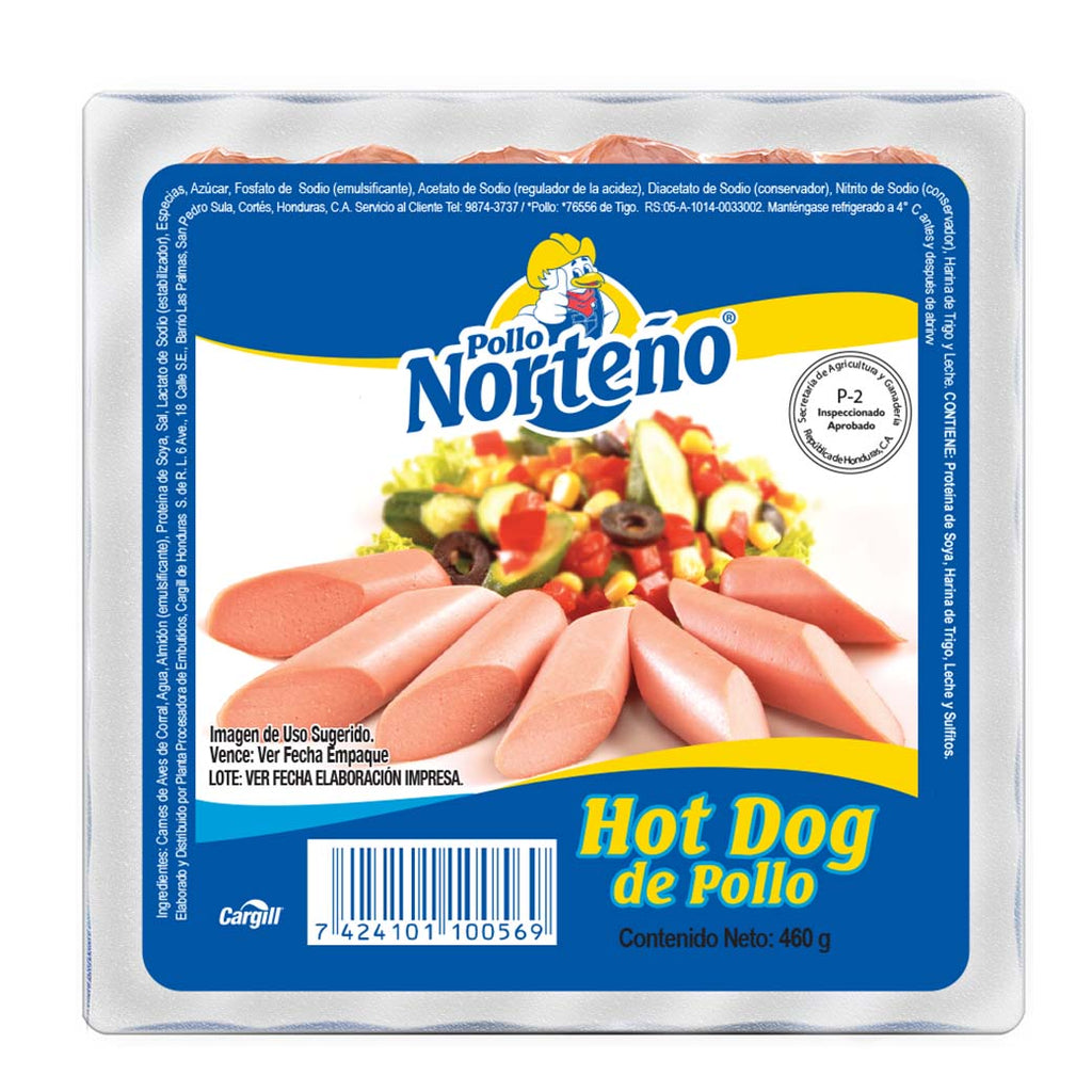NORTEÑO Hot Dog de Pollo 454g