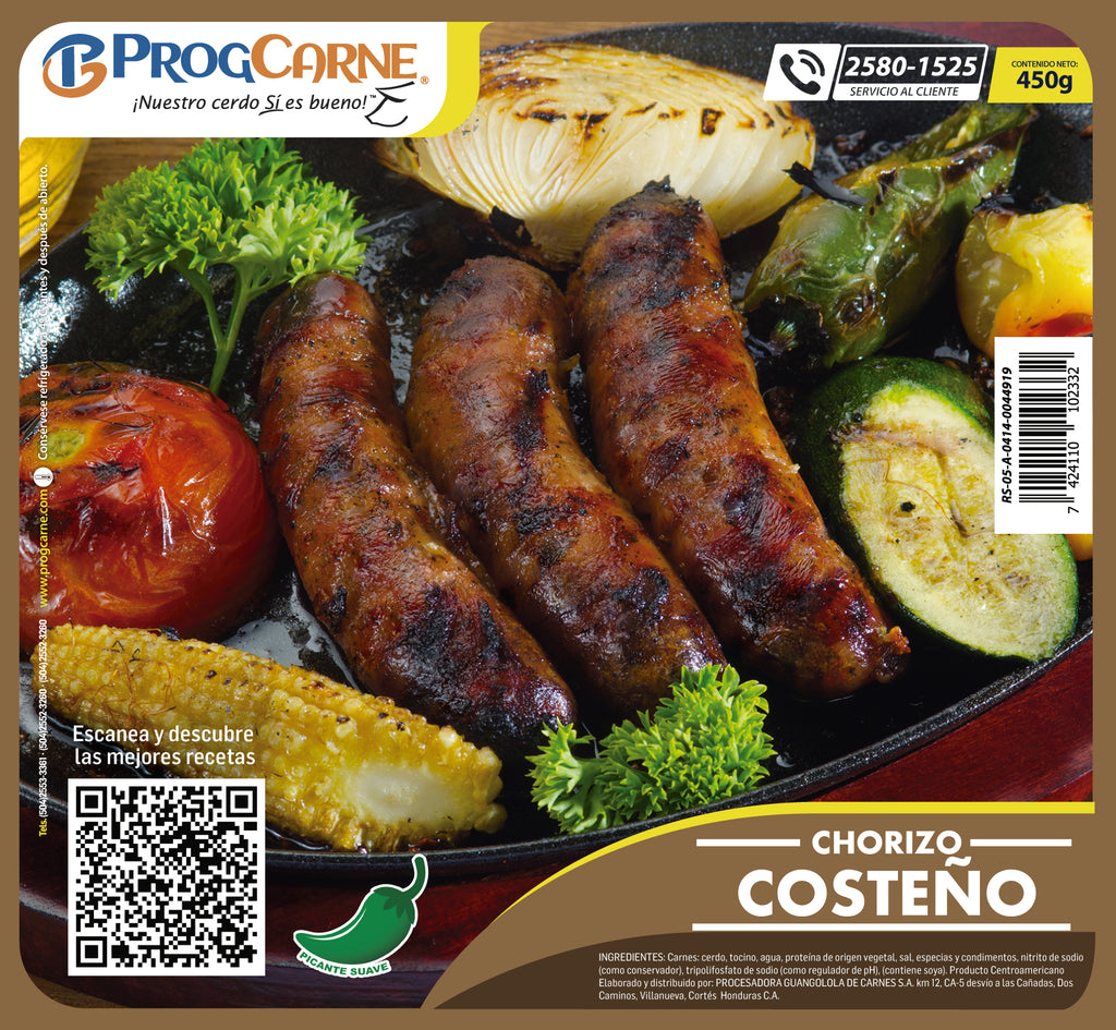 PROGCARNE Chorizo Costeño Cat 450g