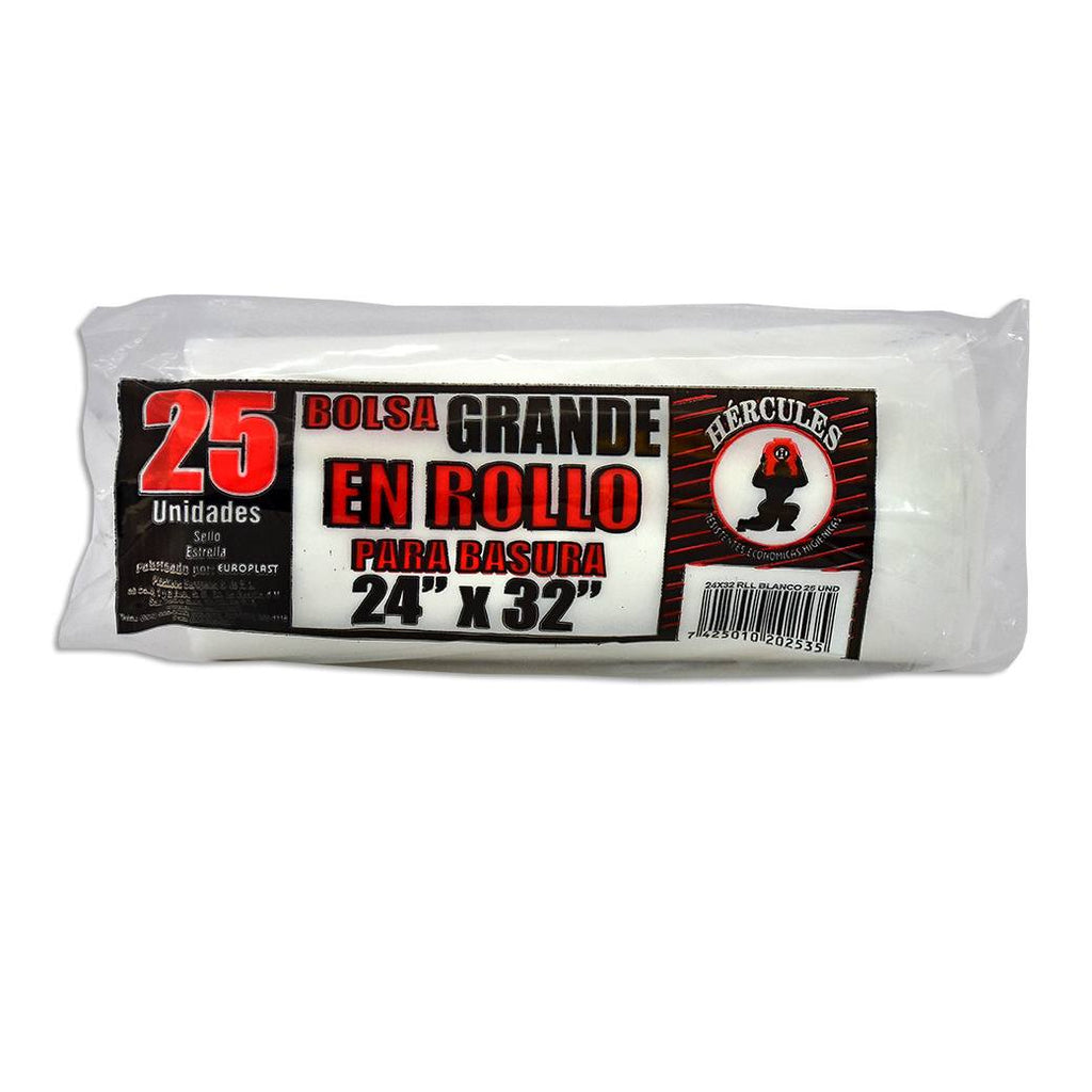 HERCULES Bolsa Blanca Rollo 25und