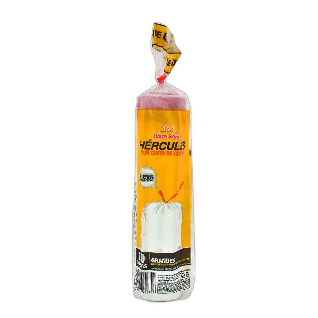 HERCULES Bolsa Blanca Cinta Roj10u