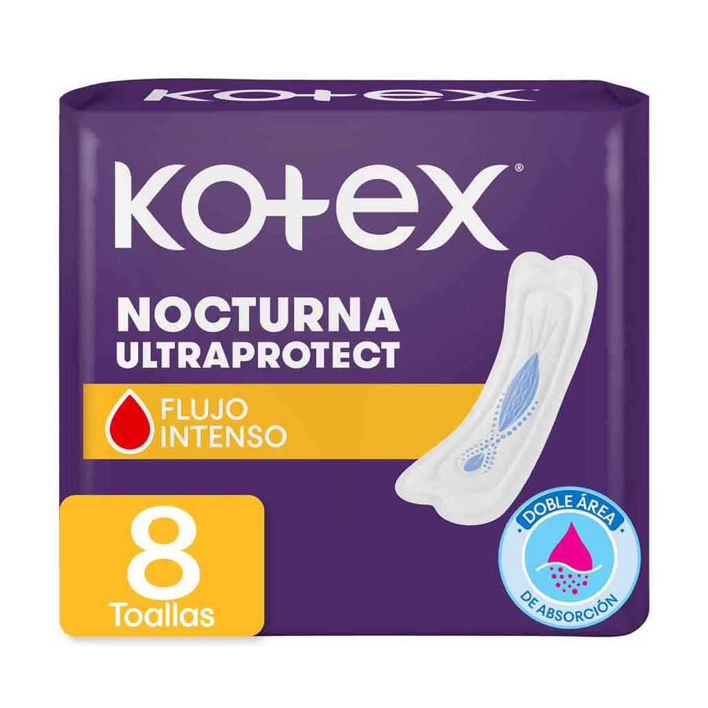KOTEX Toallas Nocturna S/Alas 8UN