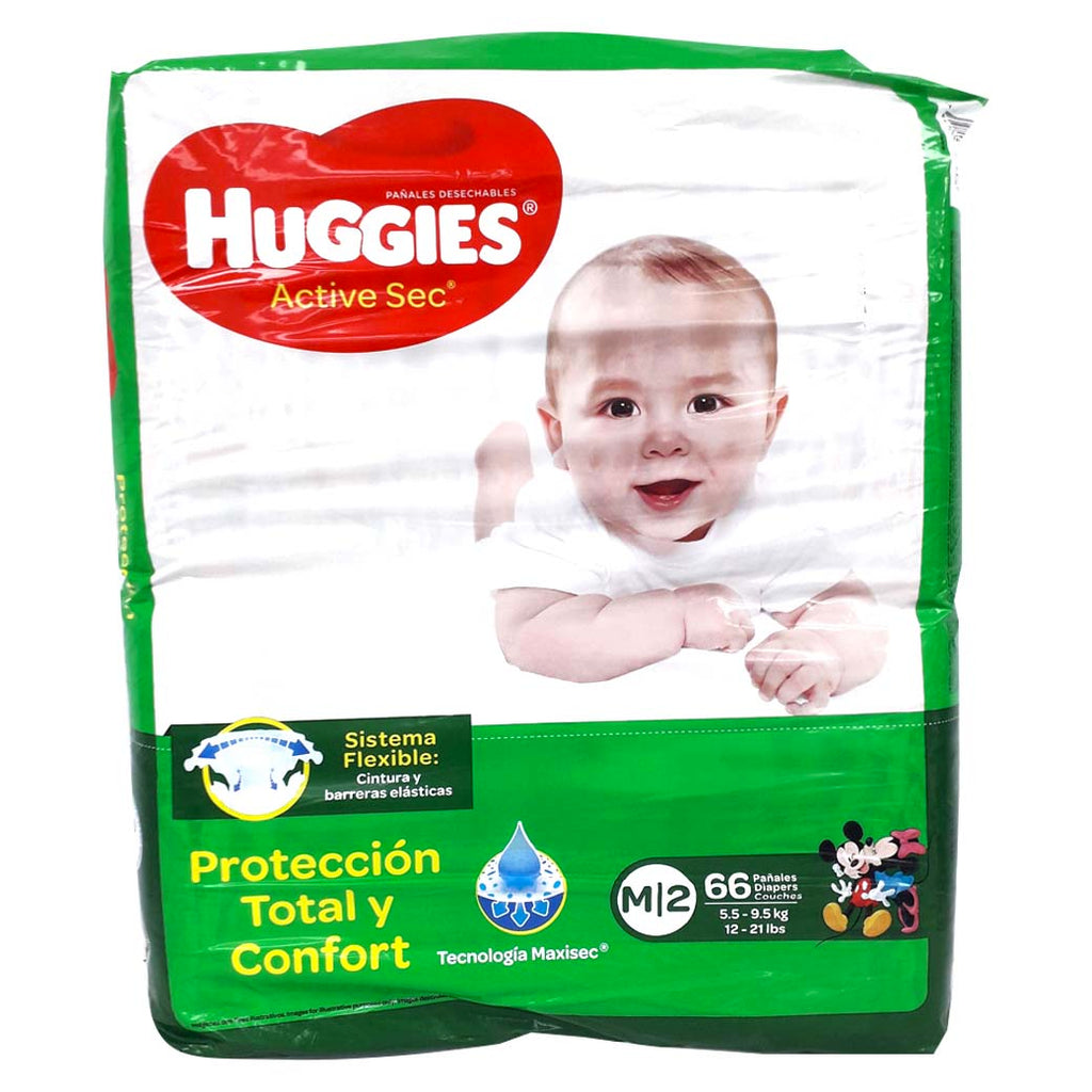 HUGGIES Pañales ActiveSec M 64UN