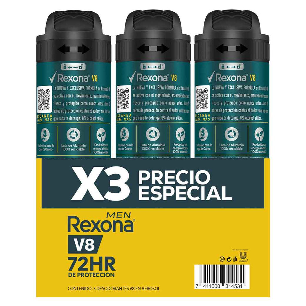 REXONA DeoSpray MenV8 3PK