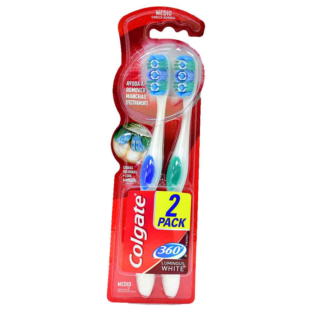 COLGATE Cepillos Luminous Wh 2x1