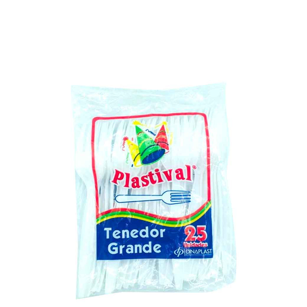 PLASTIVAL Tenedor Grande 25u