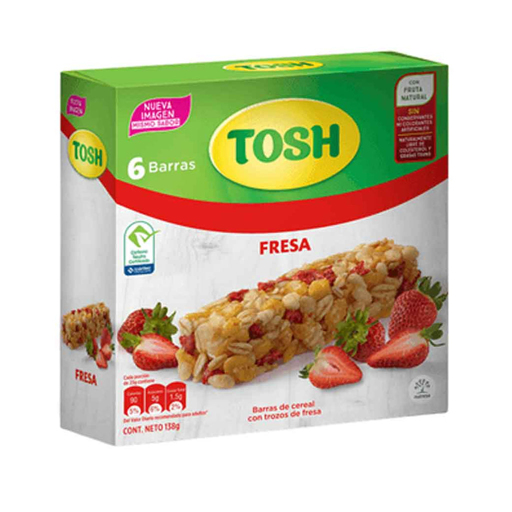 TOSH BarraCerealTrozoFresa138g