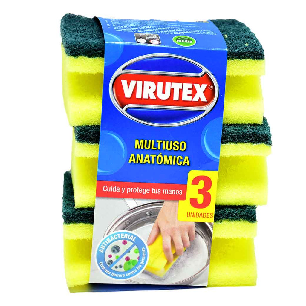 VIRUTEX Esponja de Cocina 3Und