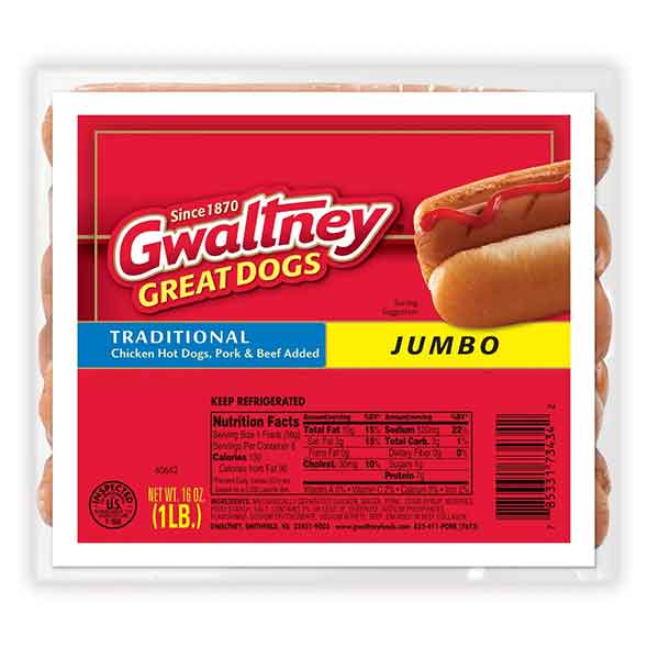 GWALTNEY Jumbo Meat Franks 16oz