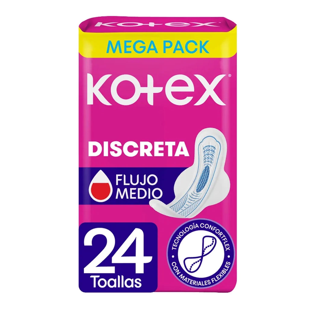 KOTEX Toalla Discreta C/Ala 24 Und