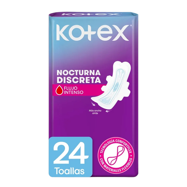 KOTEX Toalla Nocturna Discreta 24Ud