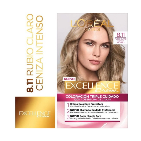 LOREAL Tinte RubioClaroCeniza #8.11