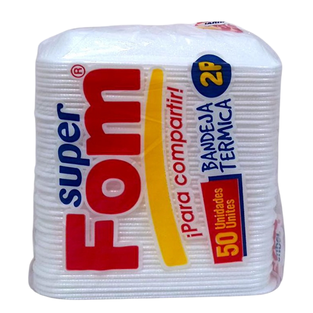 SUPER FOM Bandeja 2PBlanco 50u
