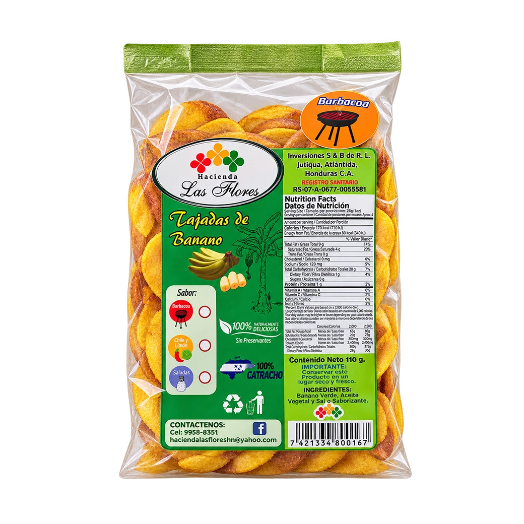 Las Flores Tajadas Banano180g