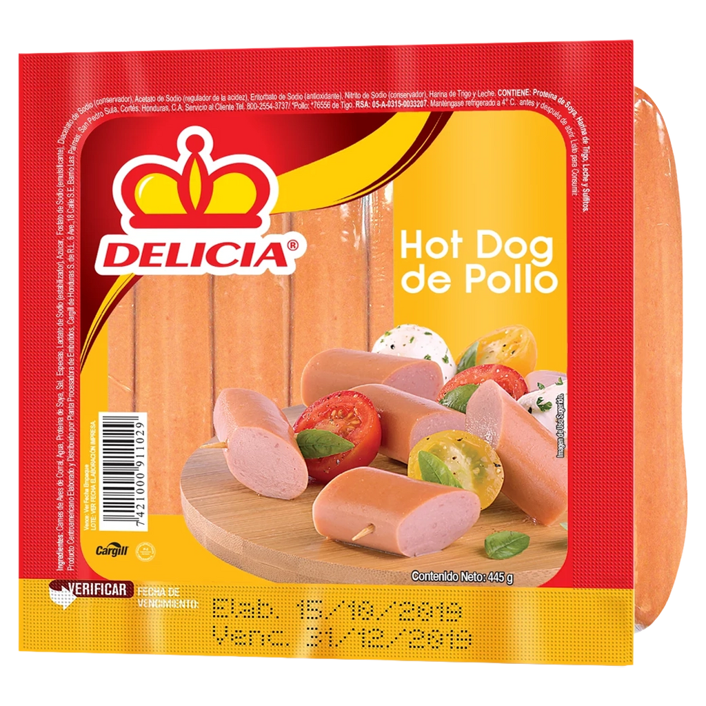 DELICIA Hot Dog De Pollo 445g