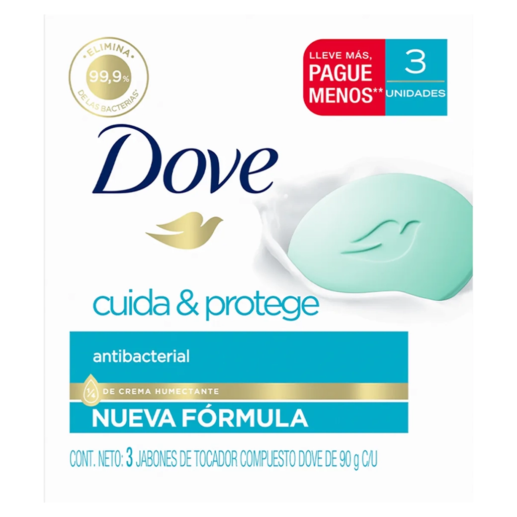 DOVE Jabón Cuida/Protege 3PK