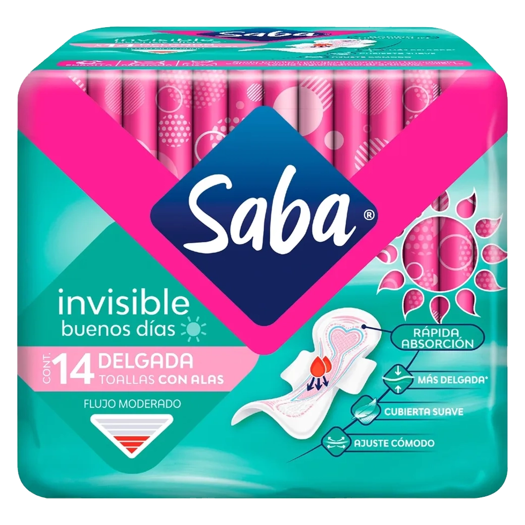 SABA Toalla Invisible C/Alas 14UN