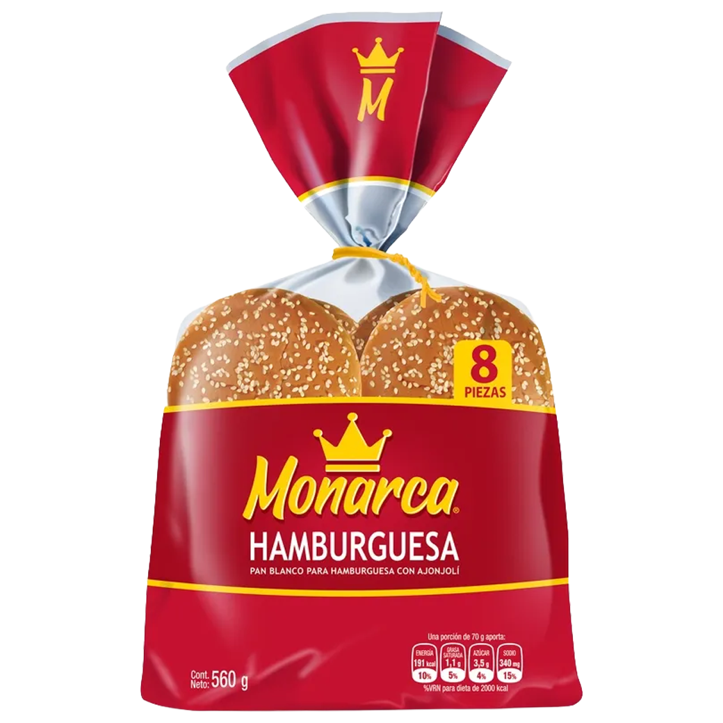 MONARCA Pan  Hamburguesa 560g