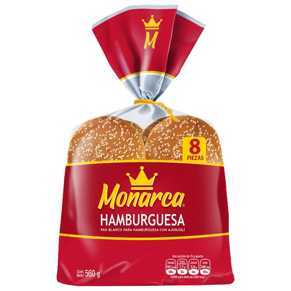 MONARCA Pan  Hamburguesa 560g