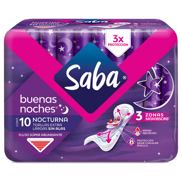 SABA Toalla S/Alas Buenas Noches 10unid