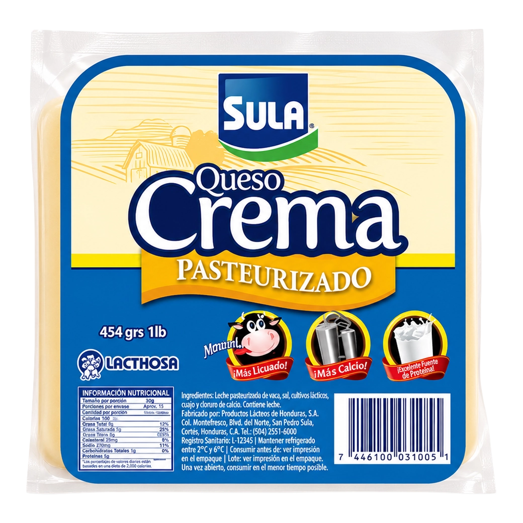 SULA Queso Crema Pasteurizado 454g