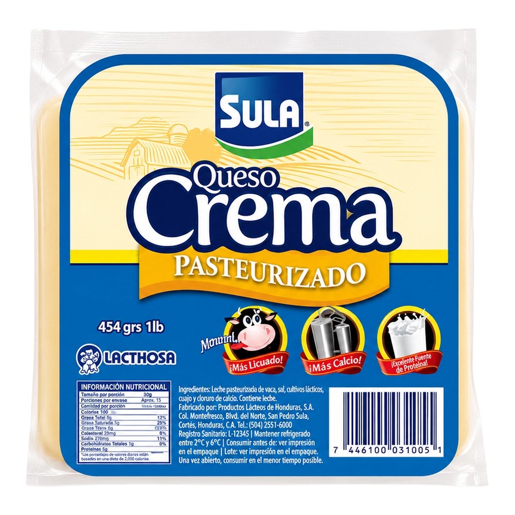 SULA Queso Crema Pasteurizado 454g