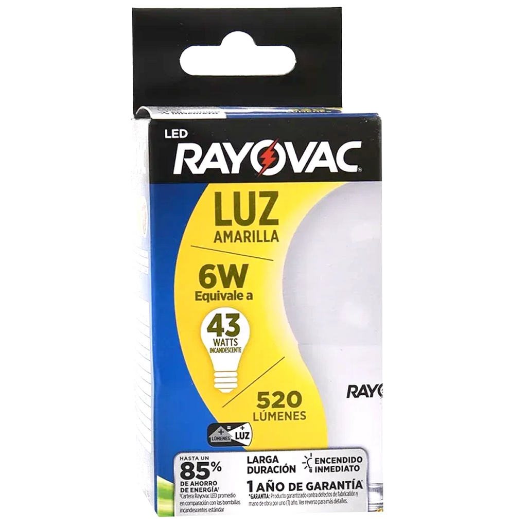 RAYOVAC BombilloLuzAmari Led 6W