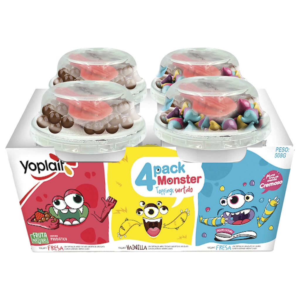 YOPLAIT Yogurt 4pk C/Topp508g